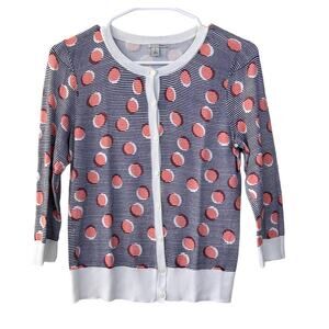 Halogen Women's Sz: SP Button Down Long Sleeve Polka Dot Cardigan Sweater